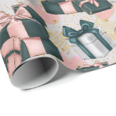 Roze en grijs  Cadeaus Verjaardag Cadeaupapier (Rol Hoek)