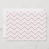 Roze en Grijs Chevron Ballerina Baby shower Kaart (Achterkant)