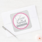 Roze en Grijs Chevron Favor Stickers (Envelop)