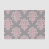 Roze en grijs damast patroon tissuepapier (Voorkant)
