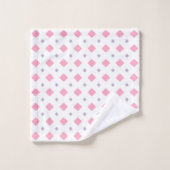 Roze en grijs diamantpatroon bad handdoek (Wasdoekje)