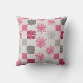 Roze en grijs geometrisch Starburst kussen (Achterkant)