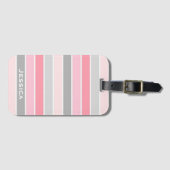 Roze en grijs gestreept, speciaal Bagagelabel (Voorkant (horizontaal))