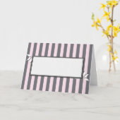 Roze en grijs gestreepte Kaart (Gele Bloem)