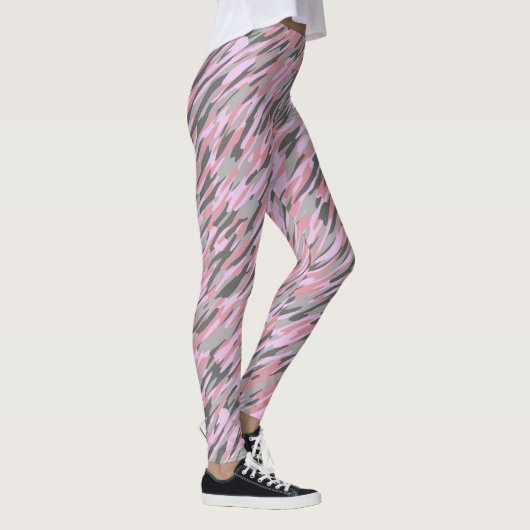 roze en grijs groene camo abstract leggings (Rechts)