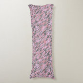 roze en grijs groene camo abstract lichaamskussen (Voorkant Verticaal)