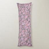 roze en grijs groene camo abstract lichaamskussen (Achterkant (Verticaal))