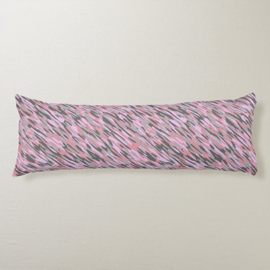 roze en grijs groene camo abstract lichaamskussen (Voorkant)