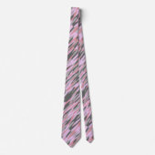 roze en grijs groene camouflage abstract stropdas (Voorkant)
