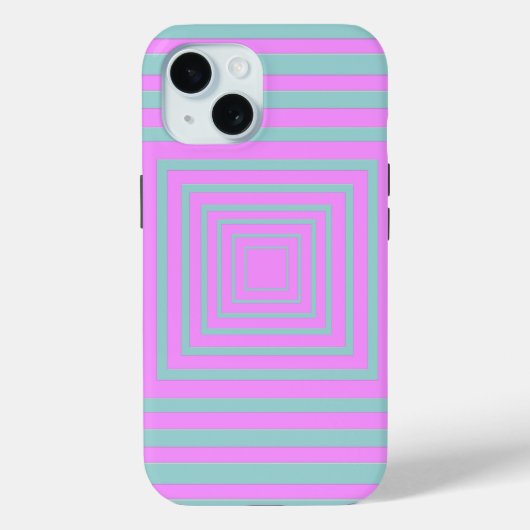 Roze en grijs in vierkanten Case-Mate iPhone case (Achterkant)