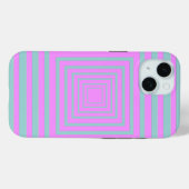 Roze en grijs in vierkanten Case-Mate iPhone case (Achterkant (horizontaal))