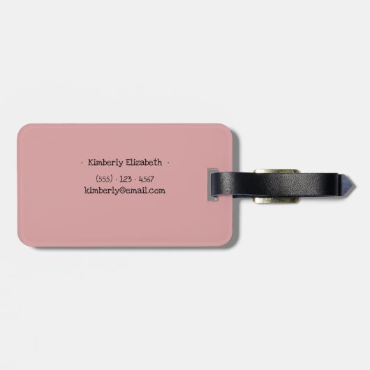 Roze en Grijs Japans Landschap Bagagelabel (Achterkant horizontaal)