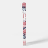 Roze en Grijs Japans landschap iPhone Case (Achterkant / Links)