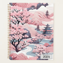 Roze en Grijs Japans Scenery Planner