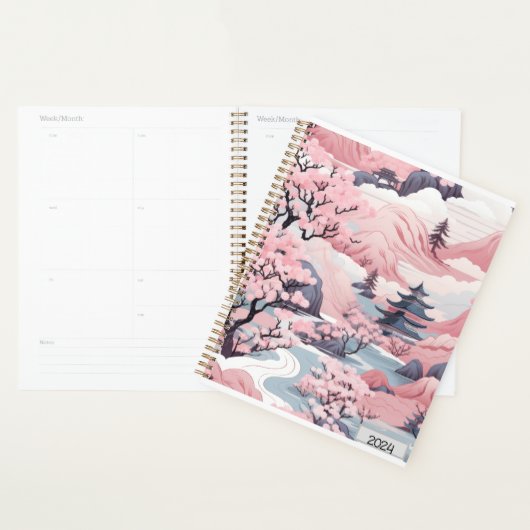 Roze en Grijs Japans Scenery Planner (Display)