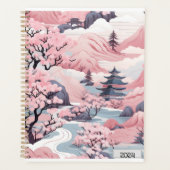 Roze en Grijs Japans Scenery Planner (Voorkant)