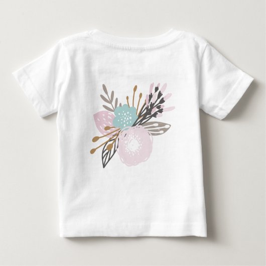 Roze en grijs Kleine Eenhoorn Hand Geletterde Bloe (Achterkant)