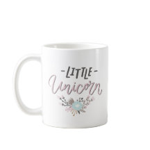 Roze en grijs Kleine Eenhoorn Hand Geletterde Bloe