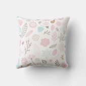 Roze en grijs Kleine Eenhoorn Hand Geletterde Bloe Kussen (Achterkant)