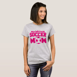 Roze en Grijs Loud Trots Voetbal Moeder T-shirt