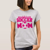 Roze en Grijs Loud Trots Voetbal Moeder T-shirt (Voorkant)