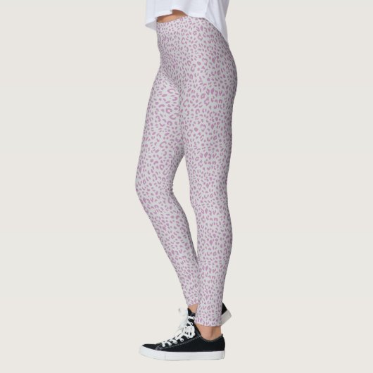Roze en Grijs Luipaard Print Leggings (Links)