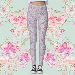 Roze en Grijs Luipaard Print Leggings