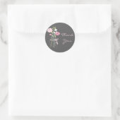Roze en Grijs Mason Jar Wedding Favor Stickers (Tas)