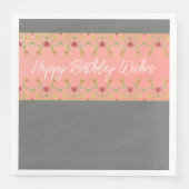 Roze en grijs met een Floral georiënteerde ontwerp Servet (Voorkant)