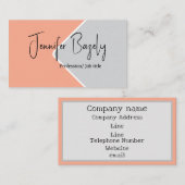 Roze en grijs minimalistisch Visitekaartje (Voorkant / Achterkant)