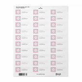 Roze en Grijs Moderne Chevron met Monogram Etiket (Full Sheet)