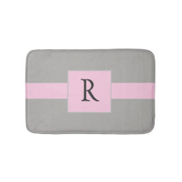  roze en grijs monogram badmat