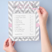 Roze en grijs olifant Baby shower - Raad eens de p Flyer (Hand)