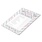 Roze en grijs olifant Baby shower - Raad eens de p Notitieblok (Schuin)