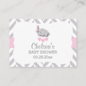 Roze en Grijs Olifant Baby shower - RSVP Email Informatiekaartje (Achterkant)