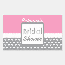 Roze en Grijs Polka Dot Theme Vrijgezellenfeest B0 Rechthoekige Sticker