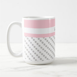Roze en grijs, Polka Dots, op maat gemaakt Koffiemok
