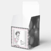 Roze en Grijs Princess Baby shower Bedankdoosjes (Geopend)