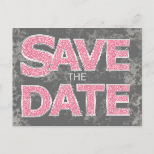 Roze en grijs Save the Date Briefkaarten (Voorkant)