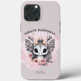 Roze en Grijs Schattige Kleine Magische Draak Case-Mate iPhone Case