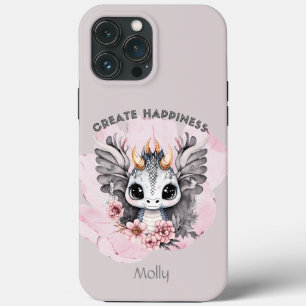 Roze en Grijs Schattige Kleine Magische Draak Case-Mate iPhone Case