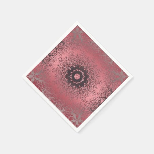 roze en grijs servet (Hoek)