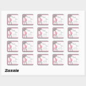 Roze en grijs Shopper Baby shower Stickers (Vel)