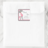 Roze en grijs Shopper Baby shower Stickers (Tas)