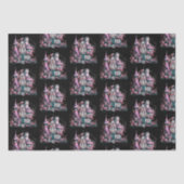 Roze en grijs spookhuis patroon Halloween Tissuepapier (Voorkant)