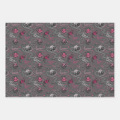 Roze en Grijs Spooky Kittens "Kat Love" Inpakpapier Vel (Voorkant 3)