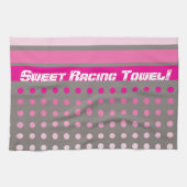 Roze en grijs theedoek (Horizontaal)