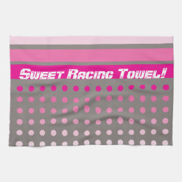 Roze en grijs theedoek