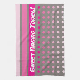 Roze en grijs theedoek