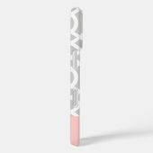Roze en Grijs Trellis Hart Monogram Case-Mate iPhone Case (Achterkant / Rechts)
